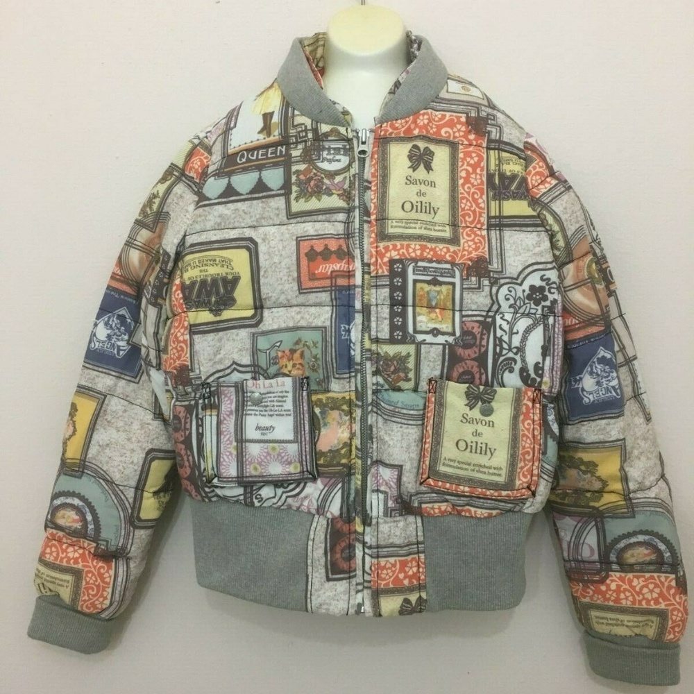 Savon de Oilily Patchwork Puffer Down Coat 36 US 6